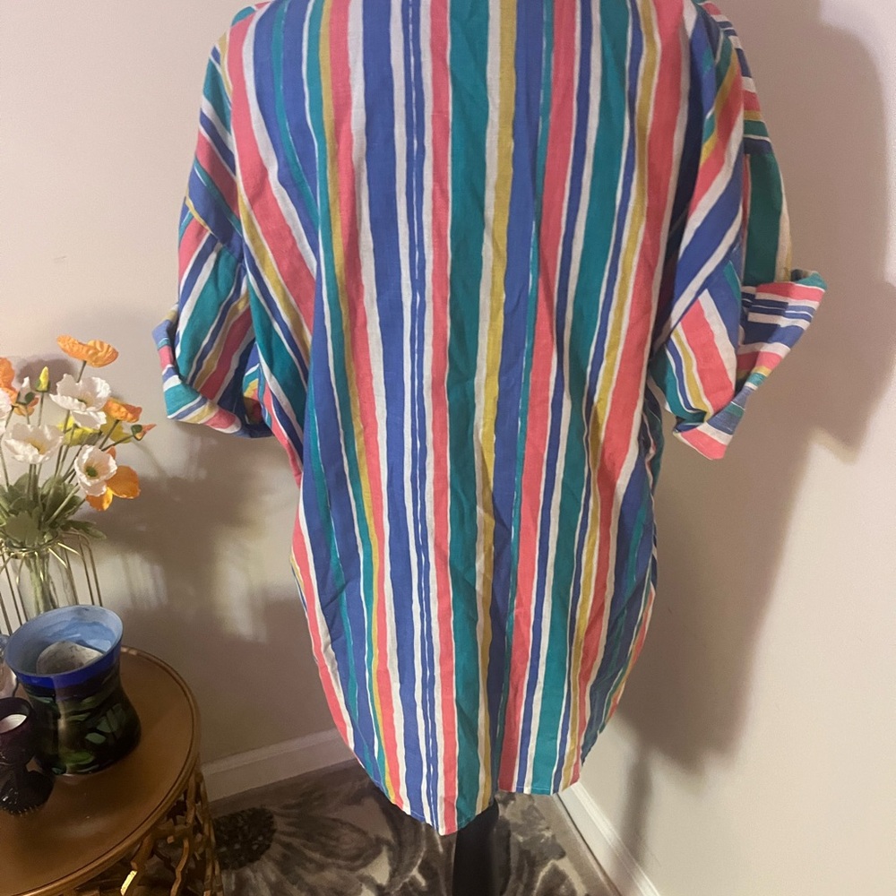 Vintage Colorful Striped Button Down Shirt - Picture 5 of 8